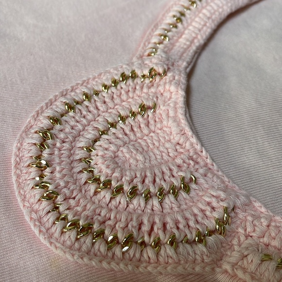 Rafaella Peach shirt with gold crochet trim size xl - Picture 3 of 3